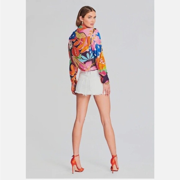 Rococo Sand Plum Shirt in Mix Fruit Medium Womens Button Down Blouse Top - Picture 2 of 12